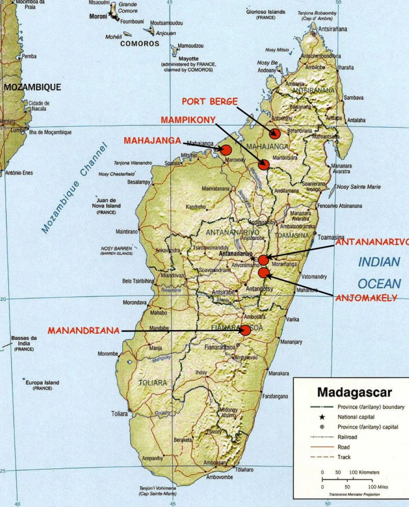 CARTE DES CENTRES DE MADAGASCAR